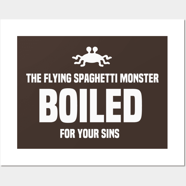 FSM Flying Spaghetti Monster Boiled Atheist Wall Art by Mellowdellow